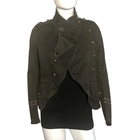 Rare Share Spirit Japan Military Jacket in Charcoal Gray - Picture 6 of 15